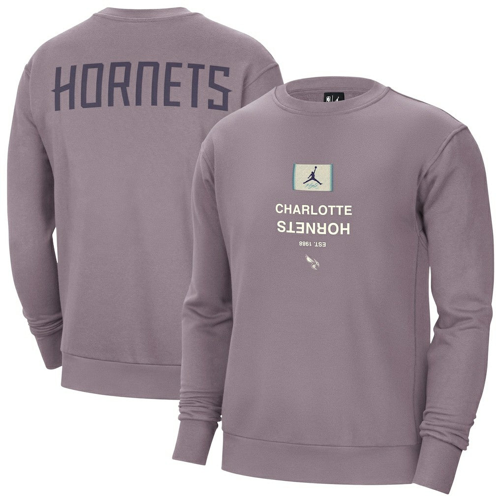 Charlotte Hornets Jordan Brand Courtside Statement Edition Heavyweight Pullover Sweatshirt Purple - NBA