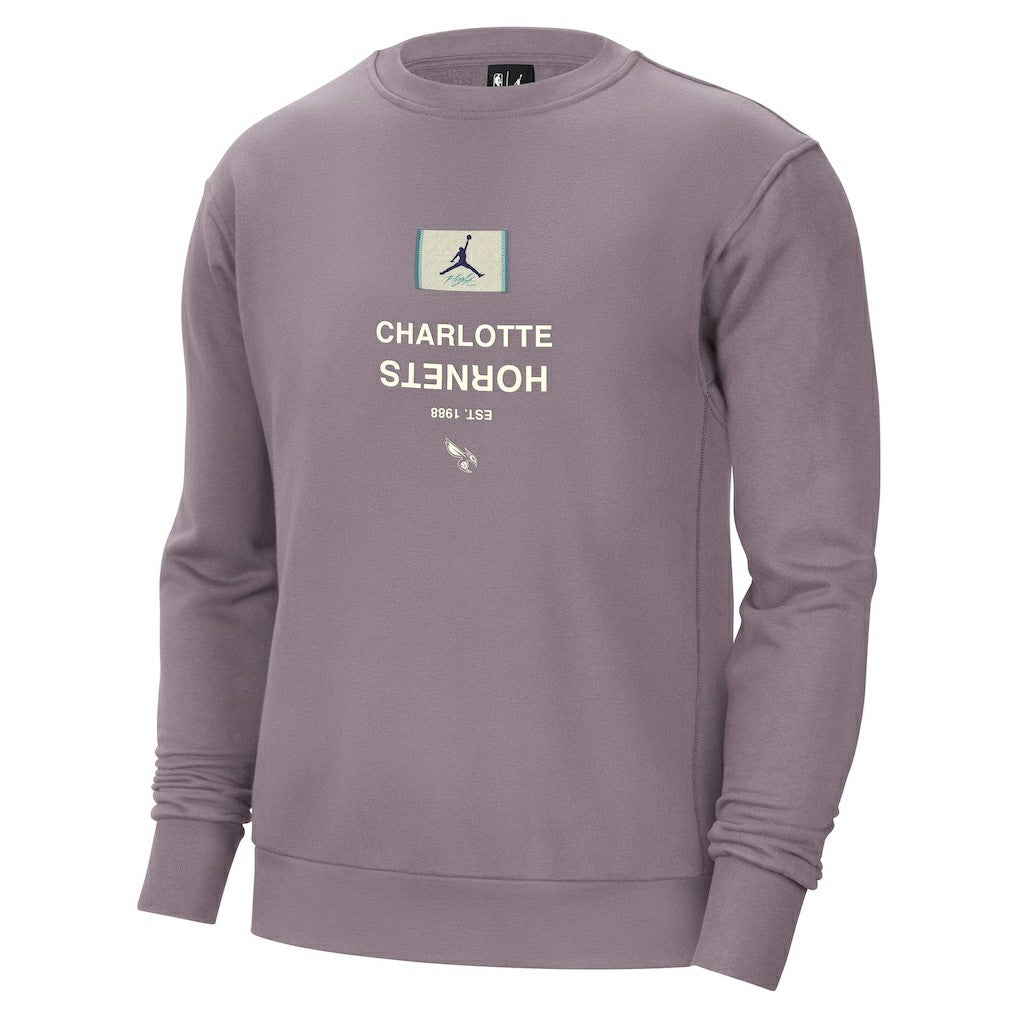 Charlotte Hornets Jordan Brand Courtside Statement Edition Heavyweight Pullover Sweatshirt Purple - NBA