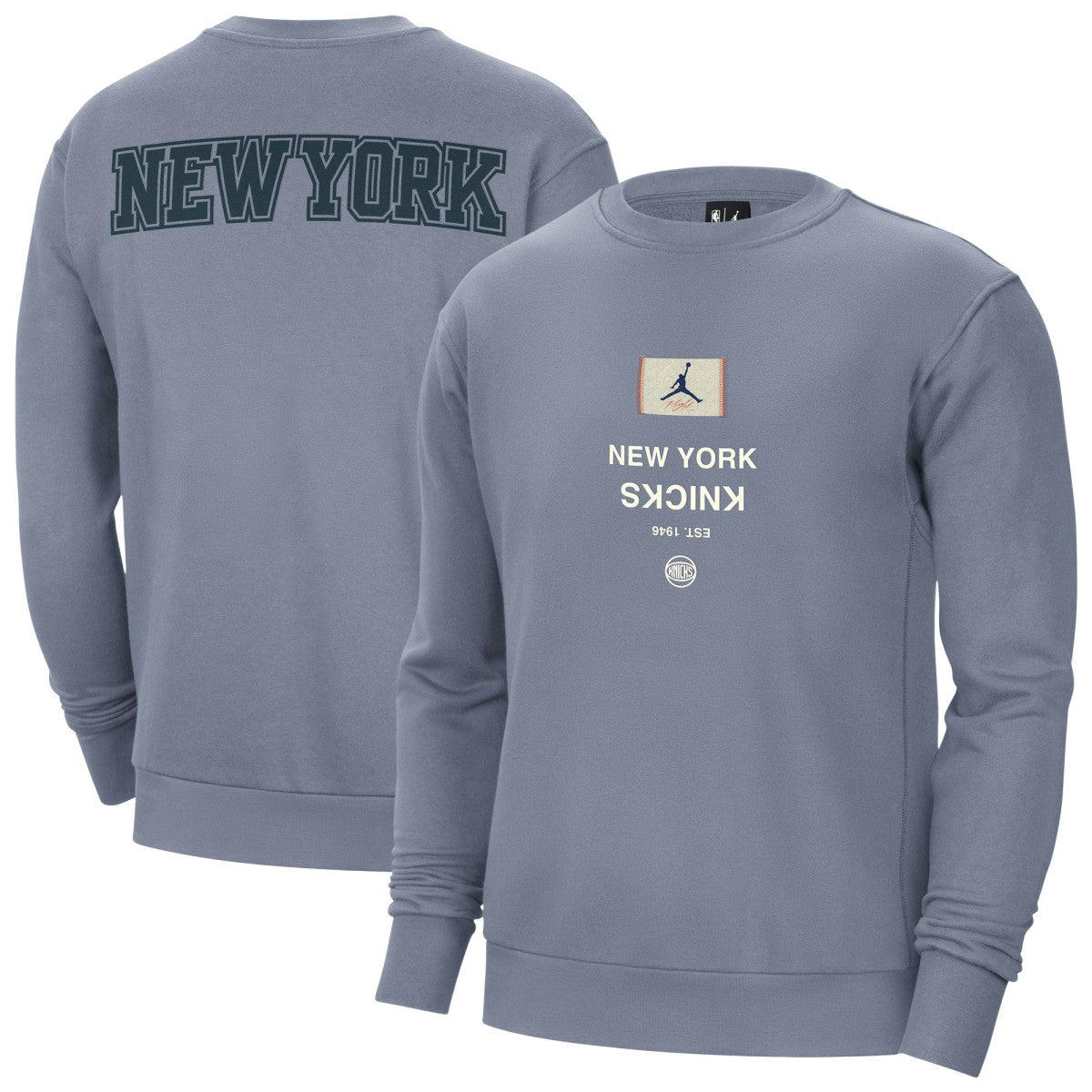 New York Knicks Jordan Brand Courtside Statement Edition Heavyweight Pullover Sweatshirt Blue - NBA