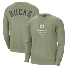 Milwaukee Bucks Jordan Brand Courtside Statement Edition Heavyweight Pullover Sweatshirt Green - NBA