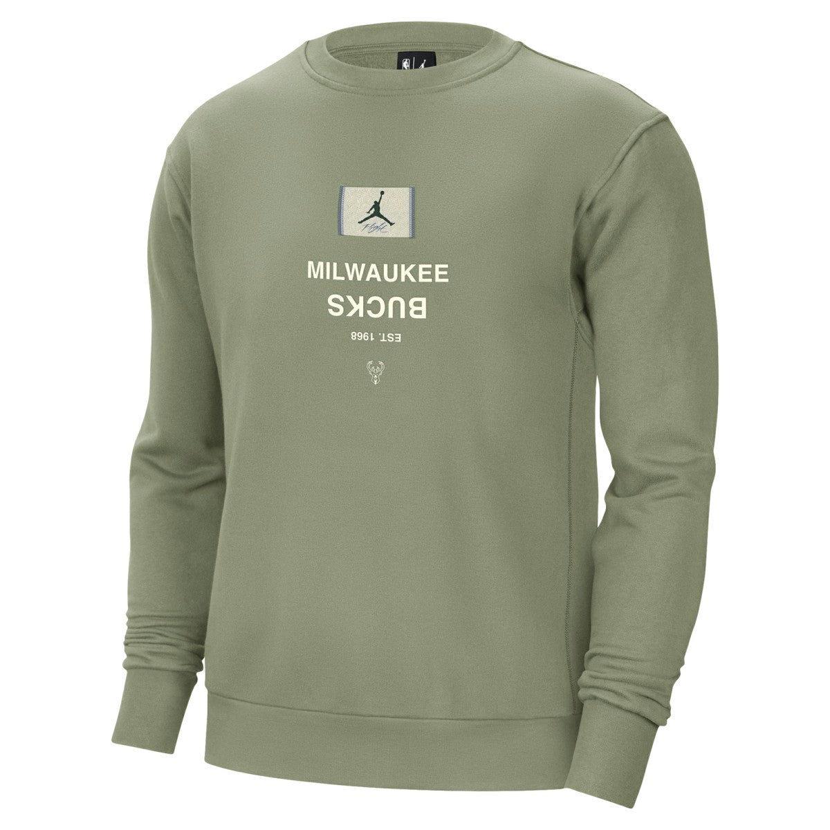 Milwaukee Bucks Jordan Brand Courtside Statement Edition Heavyweight Pullover Sweatshirt Green - NBA