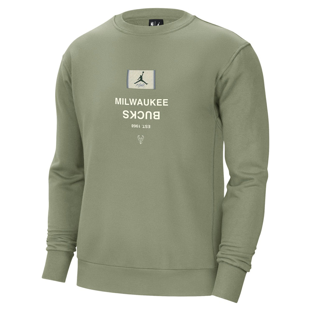 Milwaukee Bucks Jordan Brand Courtside Statement Edition Heavyweight Pullover Sweatshirt Green - NBA