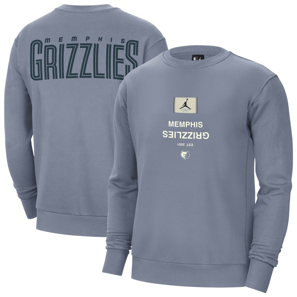 Memphis Grizzlies Jordan Brand Courtside Statement Edition Heavyweight Pullover Sweatshirt Blue - NBA