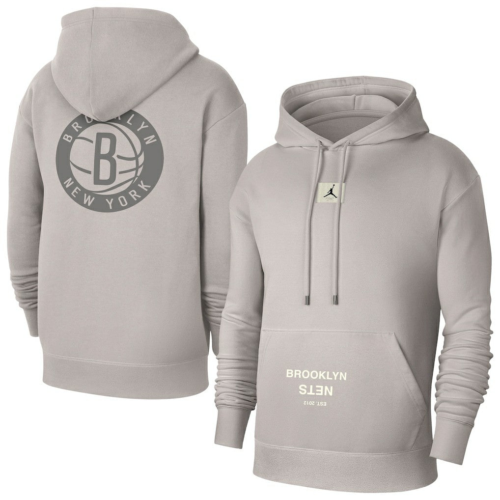 Brooklyn Nets Jordan Brand Courtside Statement Edition Pullover Hoodie Heather Gray - NBA