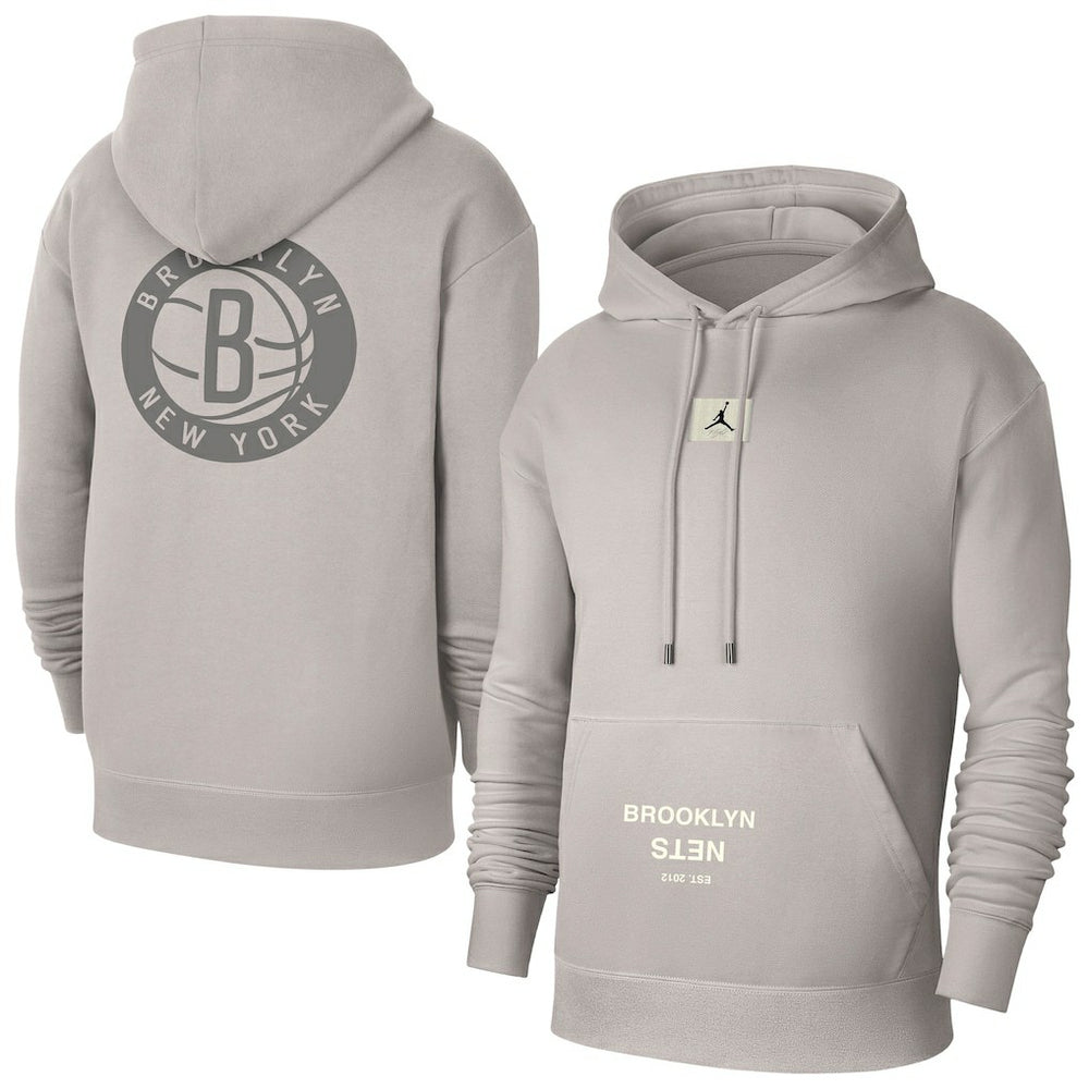 Brooklyn Nets Jordan Brand Courtside Statement Edition Pullover Hoodie Heather Gray - NBA