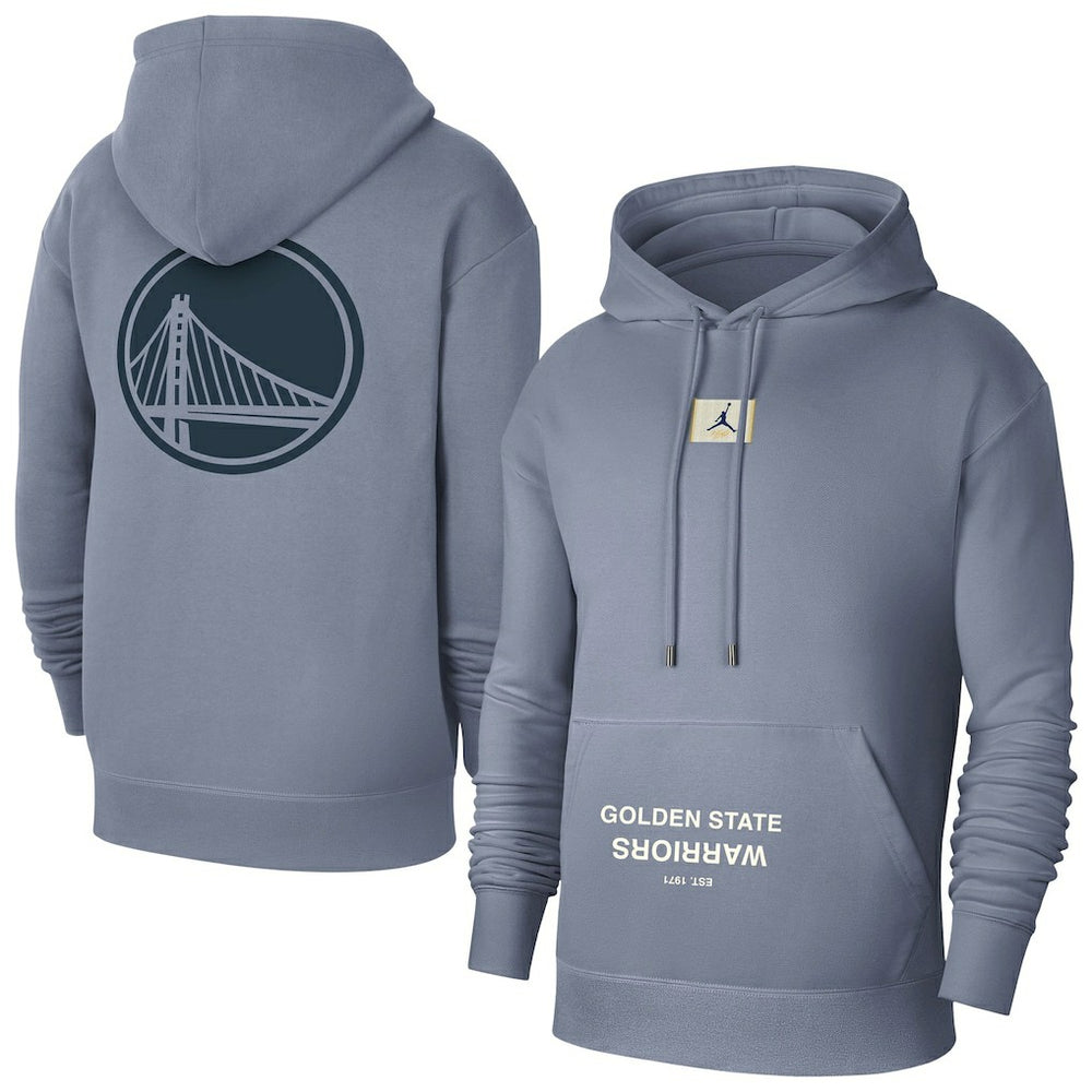 Golden State Warriors Jordan Brand Courtside Statement Edition Pullover Hoodie Gray - NBA