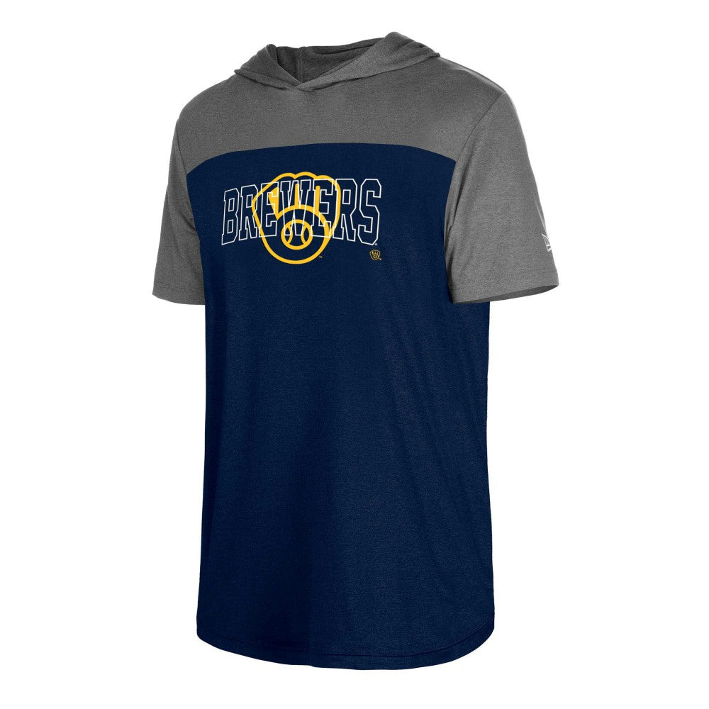 Milwaukee Brewers New Era Active Brushed Hoodie T-Shirt - MLB