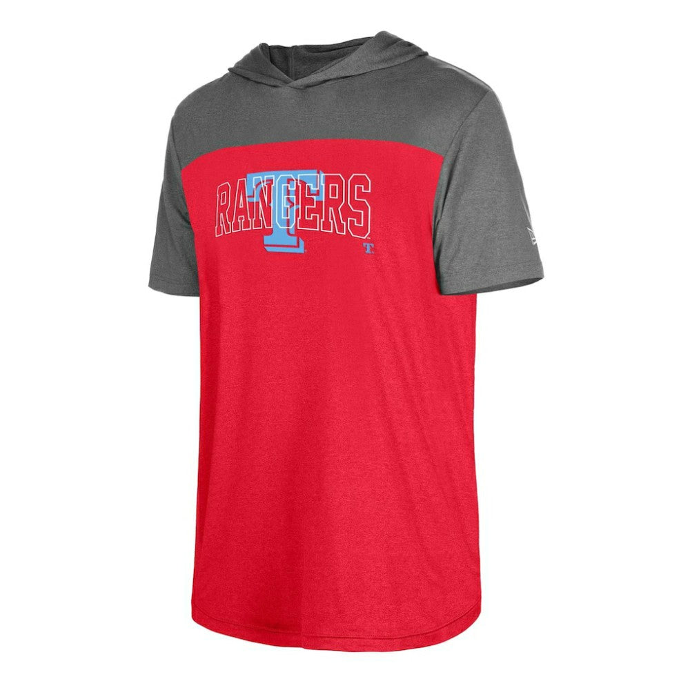 Texas Rangers New Era Active Brushed Hoodie T-Shirt - MLB