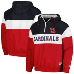 St. Louis Cardinals New Era Ripstop Raglan Quarter-Zip Hoodie Windbreaker Jacket - MLB