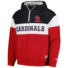 St. Louis Cardinals New Era Ripstop Raglan Quarter-Zip Hoodie Windbreaker Jacket - MLB