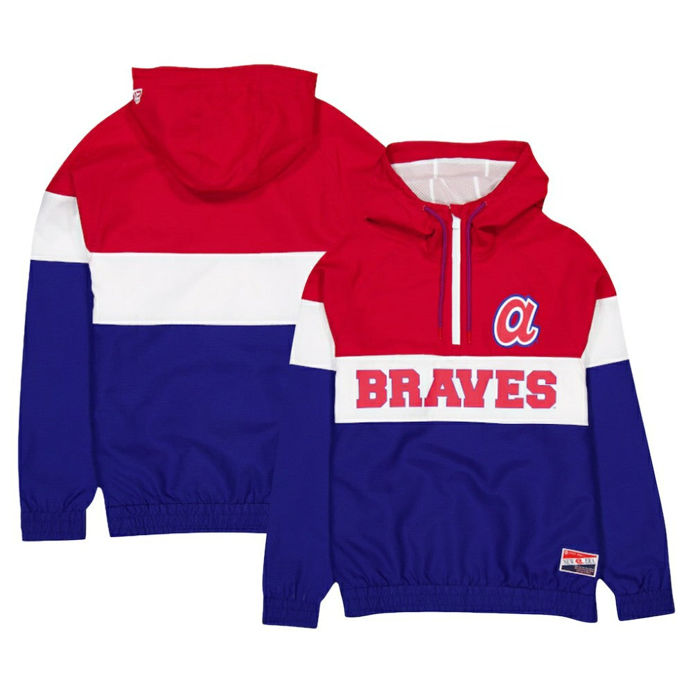 Atlanta Braves New Era Ripstop Raglan Quarter-Zip Hoodie Windbreaker Jacket - MLB