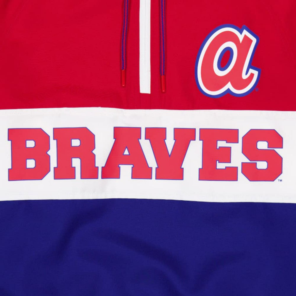 Atlanta Braves New Era Ripstop Raglan Quarter-Zip Hoodie Windbreaker Jacket - MLB