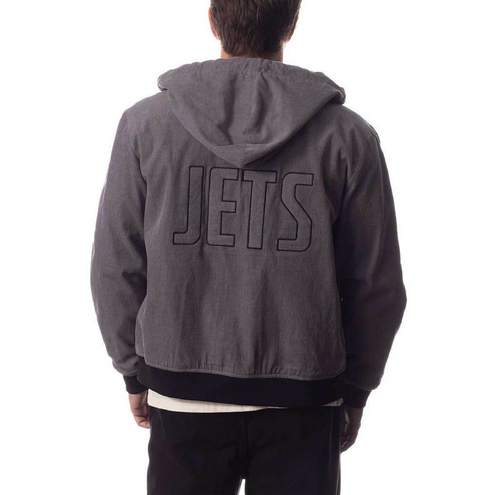 New York Jets The Wild Collective Corduroy Bomber Full-Zip Jacket Gray | NFL