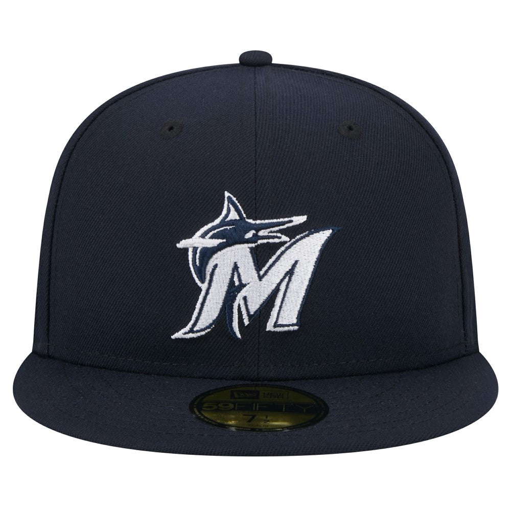 Miami Marlins New Era White Logo 59FIFTY Fitted Hat - MLB