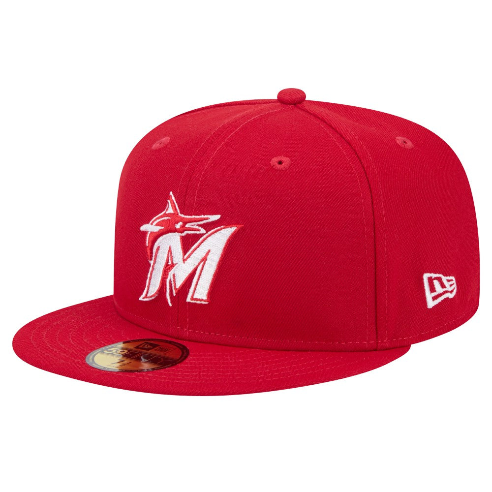 Miami Marlins New Era White Logo 59FIFTY Fitted Hat - MLB