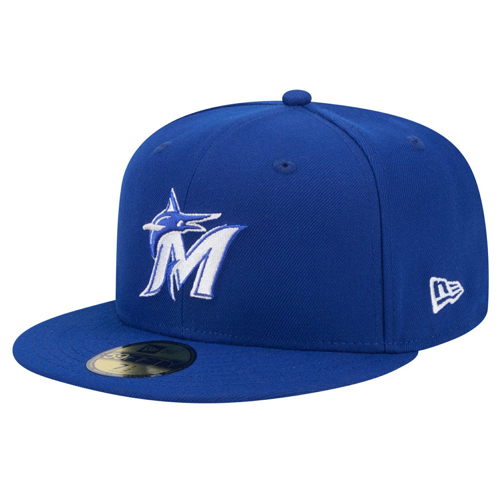 Miami Marlins New Era White Logo 59FIFTY Fitted Hat - MLB