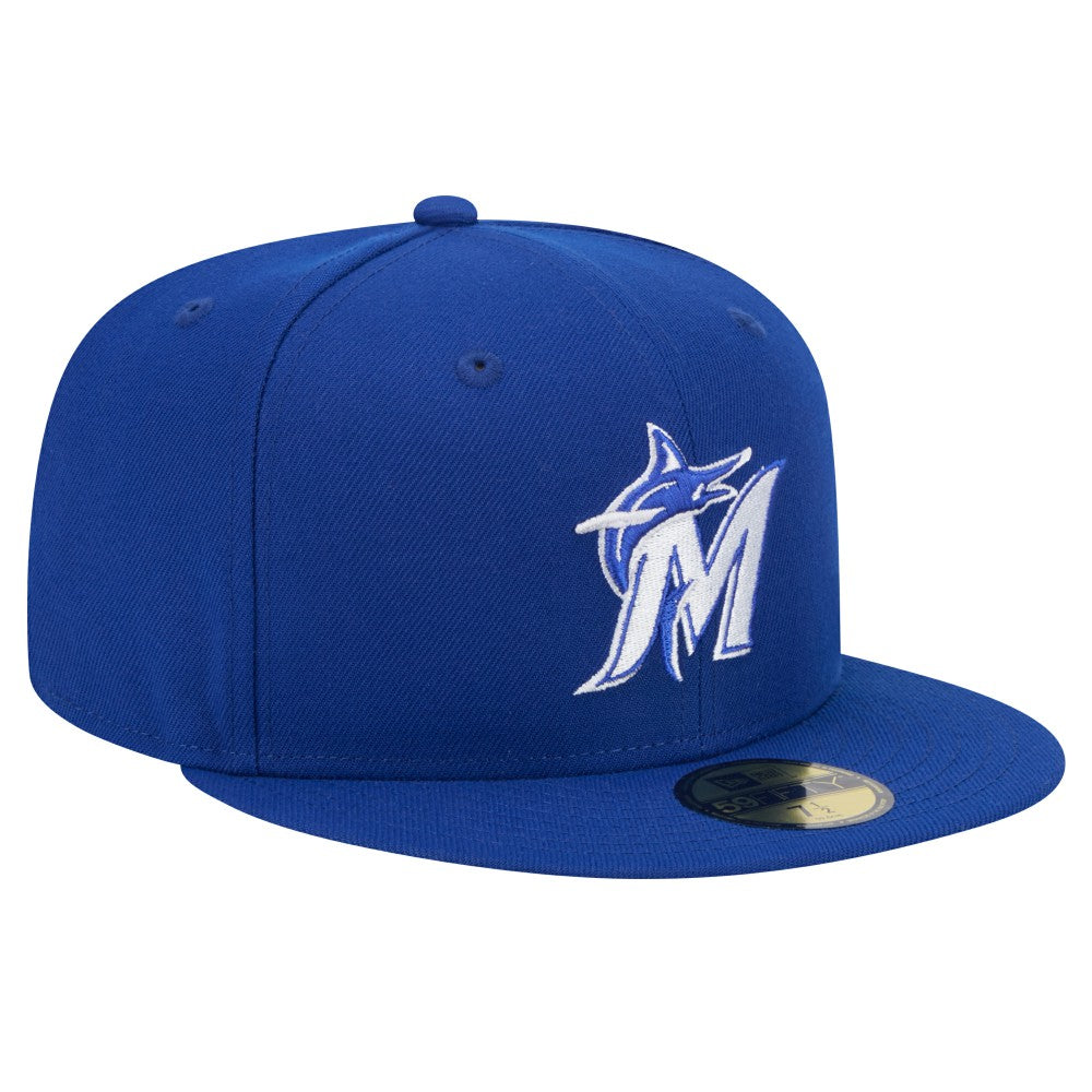 Miami Marlins New Era White Logo 59FIFTY Fitted Hat - MLB