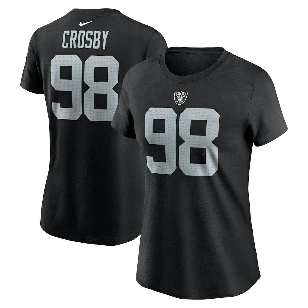 Maxx Crosby Las Vegas Raiders Women's Player Name & Number T-Shirt Black | Nike for Sale