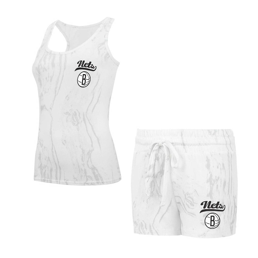 Brooklyn Nets Concepts Sport Women's Quartz Tank Top & Shorts Set White - NBA