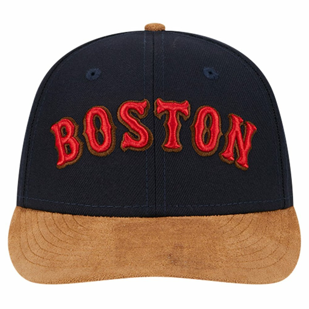 Boston Red Sox New Era Team Suede Visor Low Profile 59FIFTY Fitted Hat - MLB