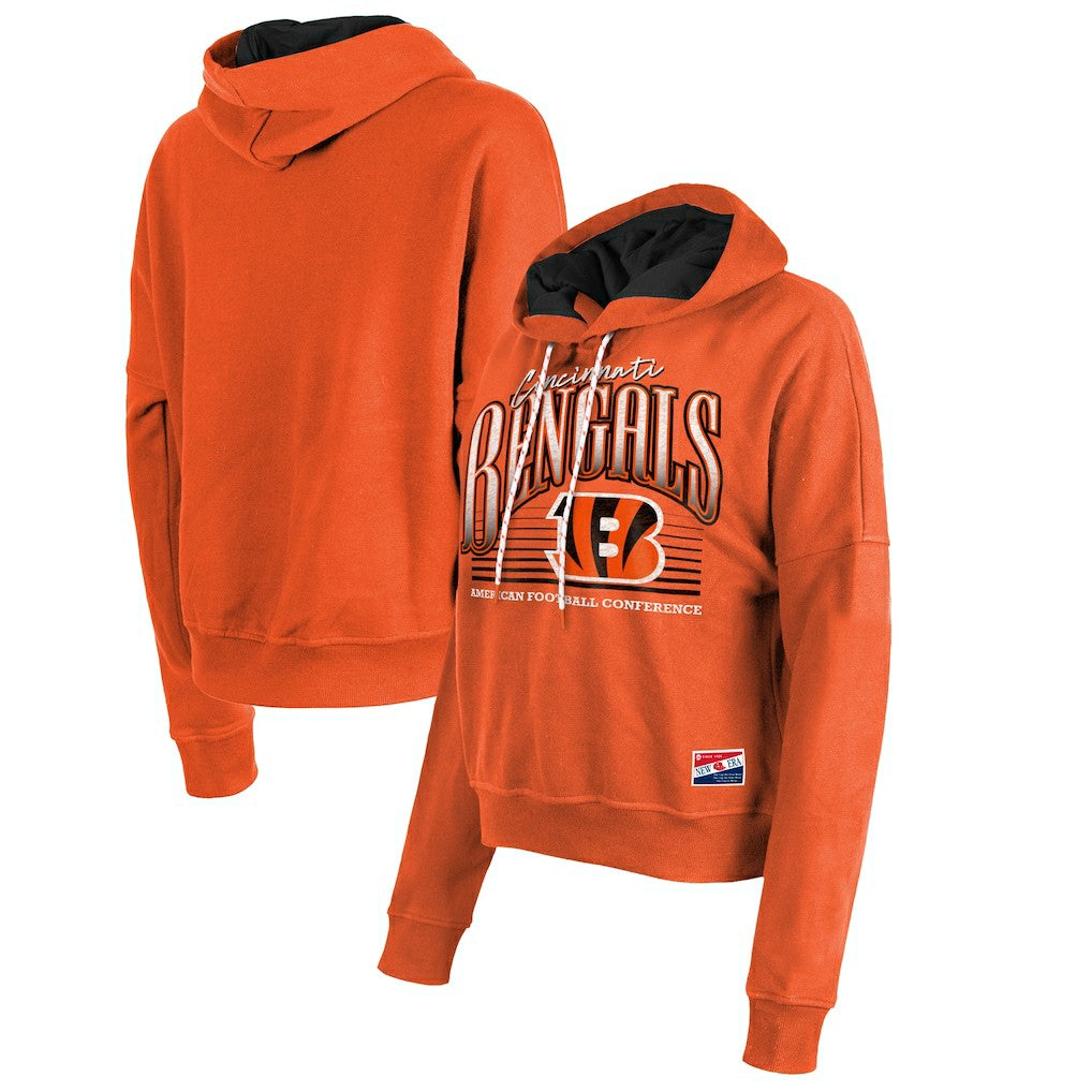 Cincinnati Bengals New Era Women's Boxy Pullover Hoodie Orange | NFL
