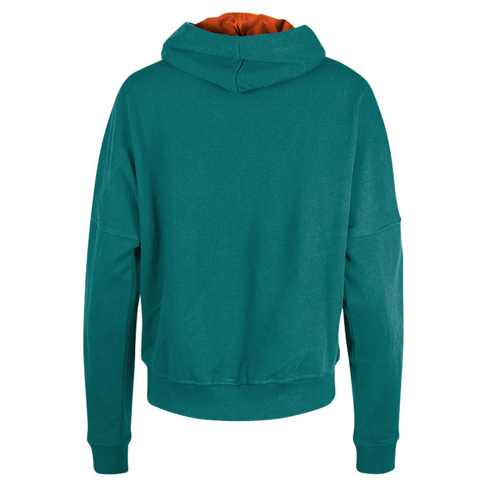 Miami Dolphins New Era Women's Throwback Boxy Pullover Hoodie Aqua | NFL