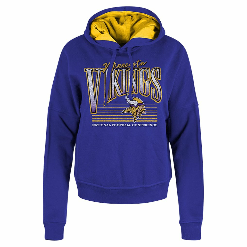 Minnesota Vikings New Era Women's Boxy Pullover Hoodie Purple | NFL