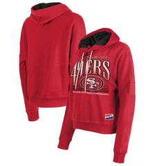 San Francisco 49ers New Era Women's Boxy Pullover Hoodie Scarlet | NFL