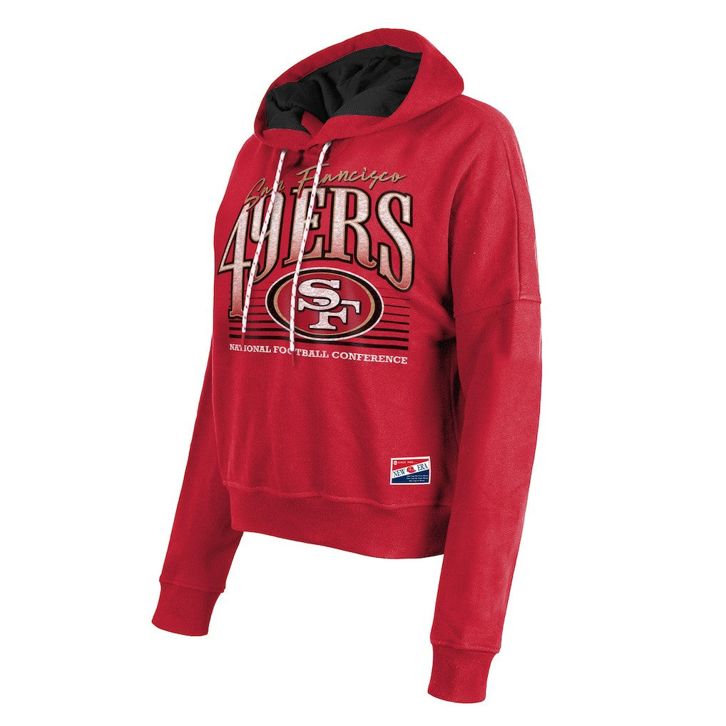 San Francisco 49ers New Era Women's Boxy Pullover Hoodie Scarlet | NFL