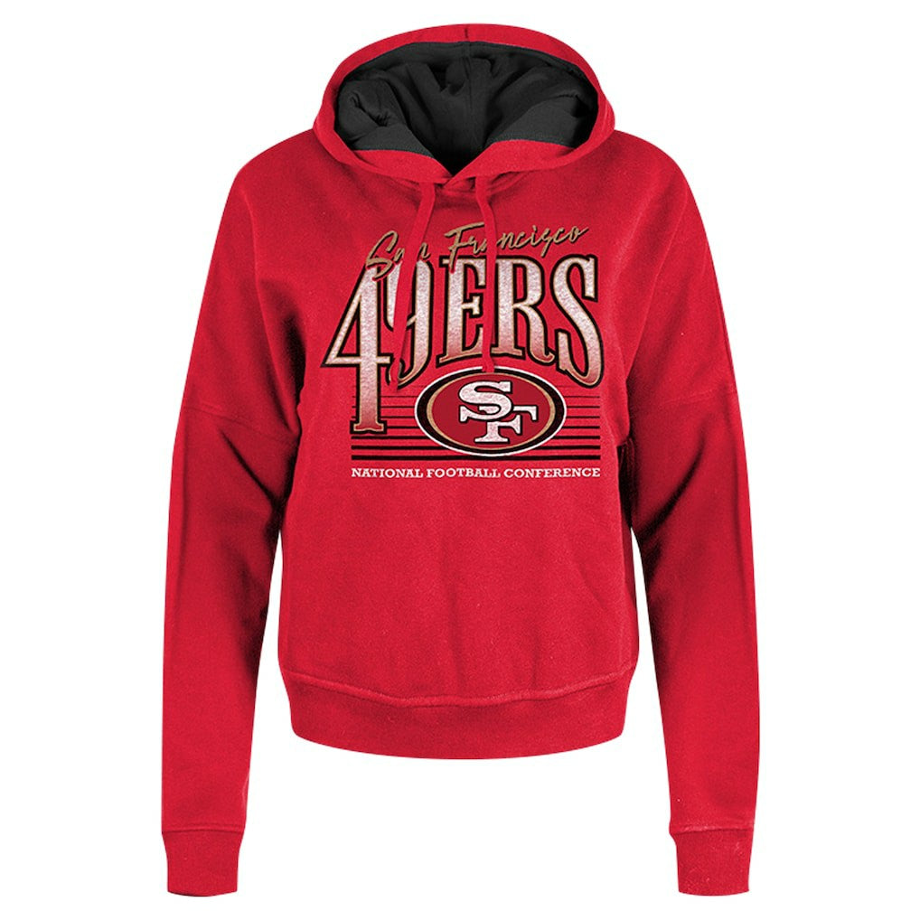 San Francisco 49ers New Era Women's Boxy Pullover Hoodie Scarlet | NFL