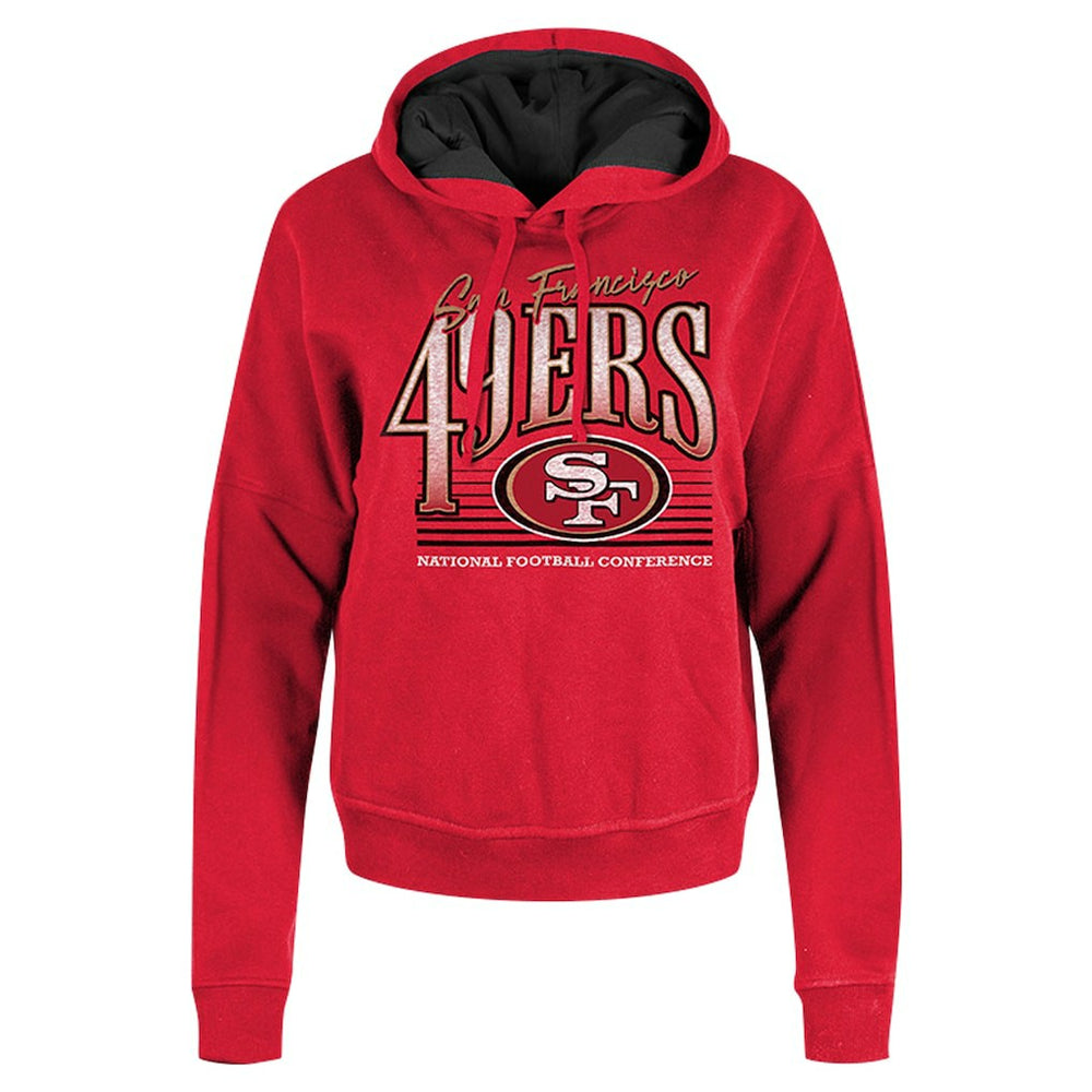 San Francisco 49ers New Era Women's Boxy Pullover Hoodie Scarlet | NFL