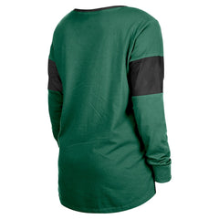 New York Jets New Era Women's Lace-Up Notch-Neck Long Sleeve T-Shirt Green | NFL