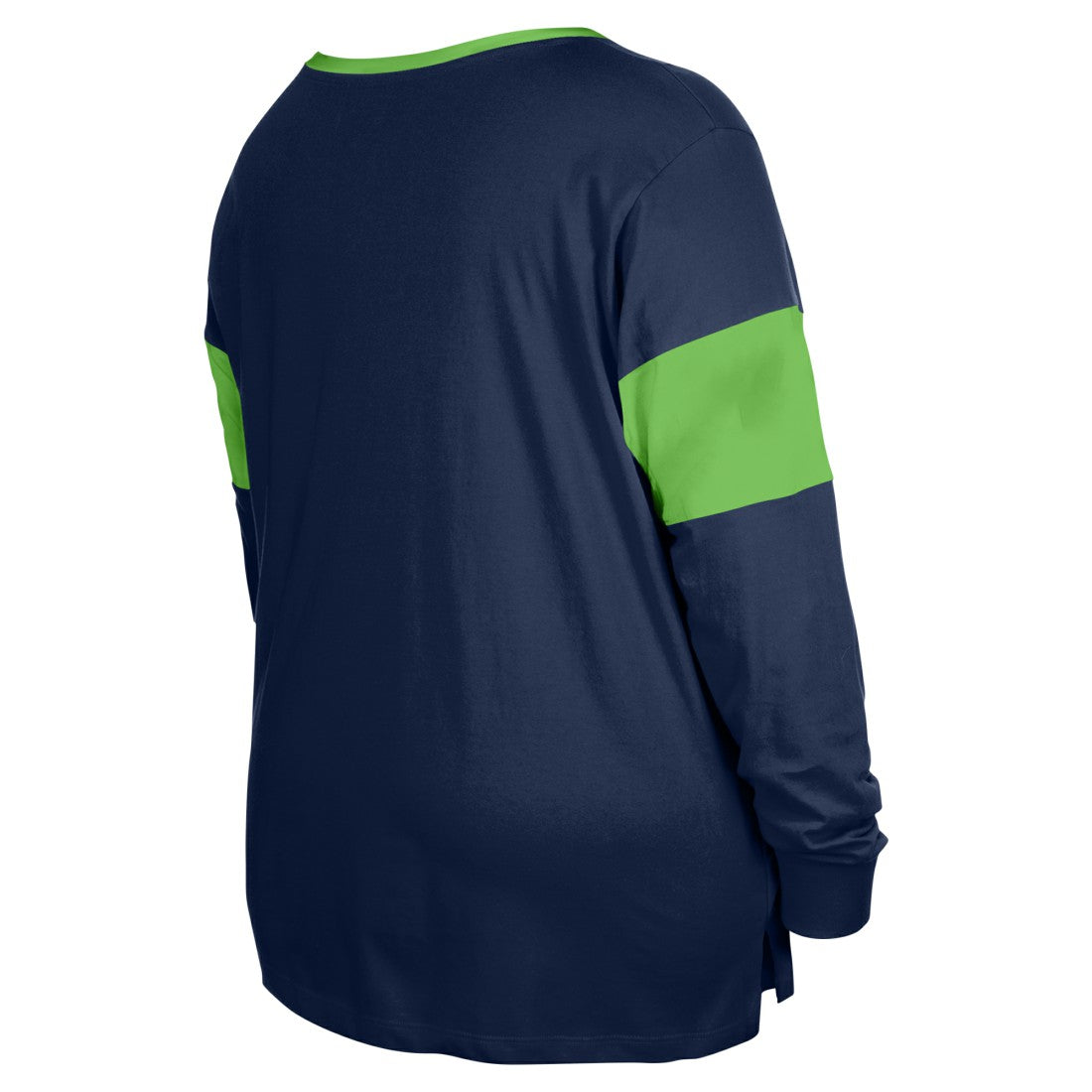 Seattle Seahawks New Era Women's Plus Size Lace-Up Notch Neck Long Sleeve T-Shirt  College Navy | NFL