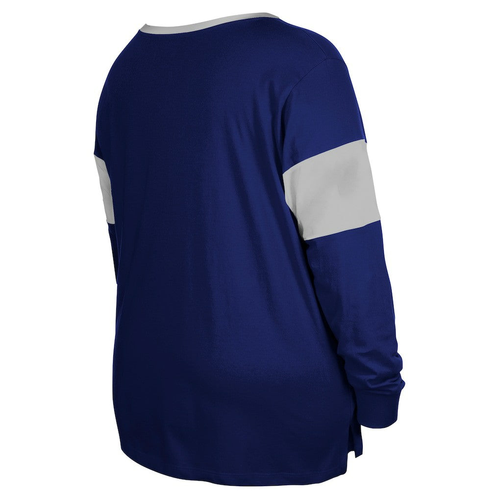 Indianapolis Colts New Era Women's Plus Size Lace-Up Notch Neck Long Sleeve T-Shirt  Royal | NFL