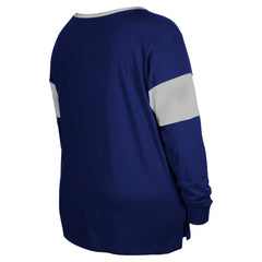 Indianapolis Colts New Era Women's Plus Size Lace-Up Notch Neck Long Sleeve T-Shirt  Royal | NFL