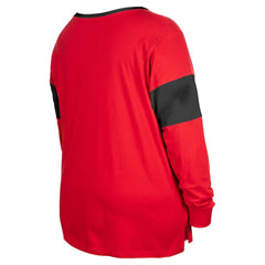 San Francisco 49ers New Era Women's Plus Size Lace-Up Notch Neck Long Sleeve T-Shirt  Scarlet | NFL