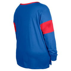 Buffalo Bills New Era Women's Plus Size Lace-Up Notch Neck Long Sleeve T-Shirt  Royal | NFL