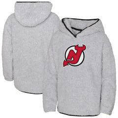 New Jersey Devils Girls Youth Ultimate Teddy Fleece Pullover Hoodie - Gray - NHL