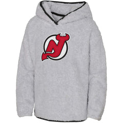New Jersey Devils Girls Youth Ultimate Teddy Fleece Pullover Hoodie - Gray - NHL