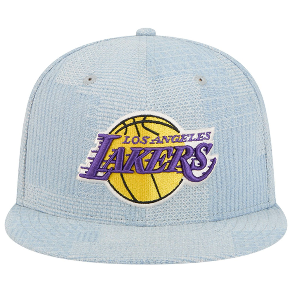 Los Angeles Lakers Injection Denim Patchwork 9FIFTY Snapback Hat Denim - NBA