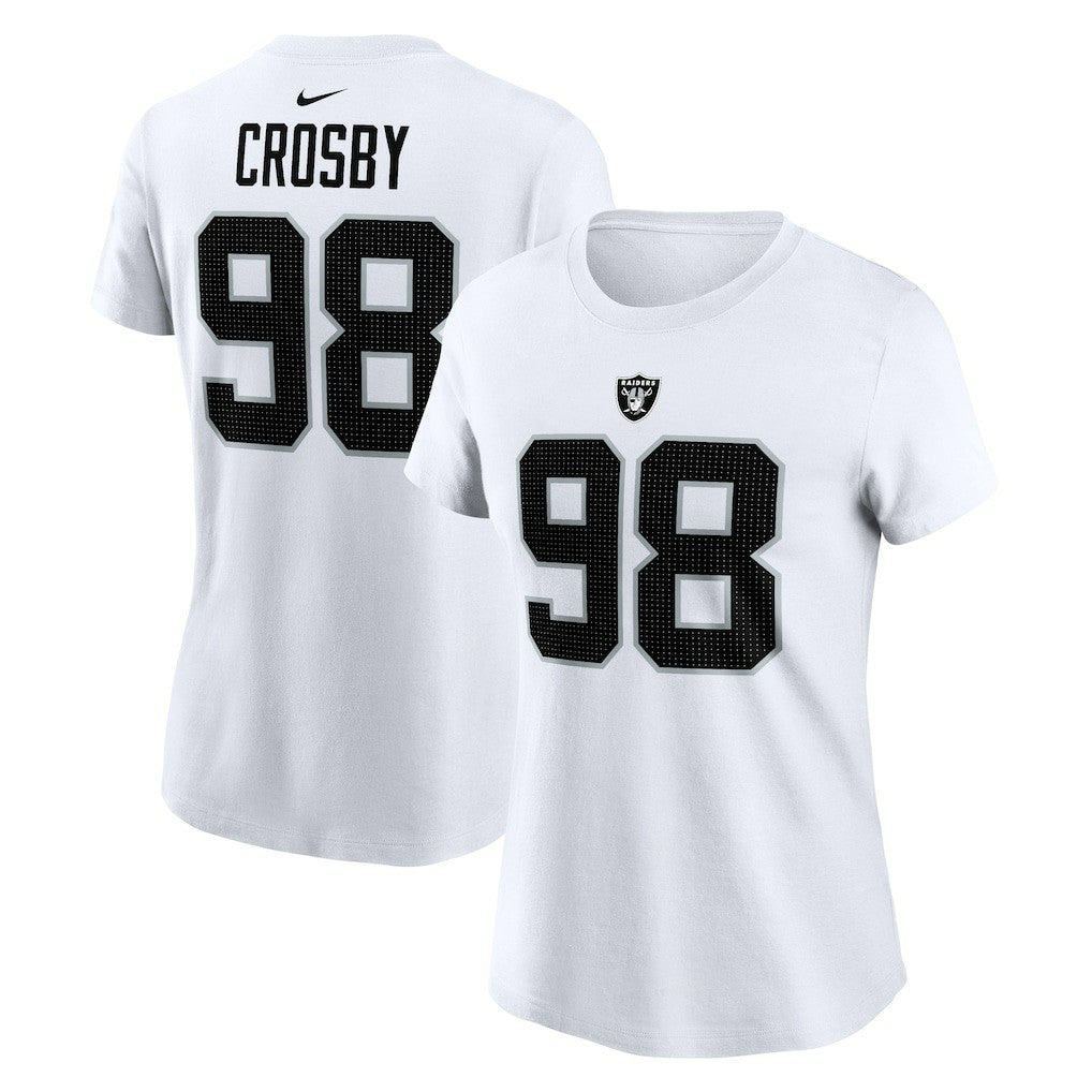 Maxx Crosby Las Vegas Raiders Women's Player Name & Number T-Shirt White | Nike for Sale