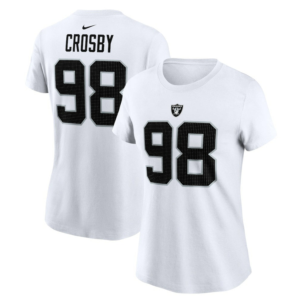 Maxx Crosby Las Vegas Raiders Women's Player Name & Number T-Shirt White | Nike for Sale