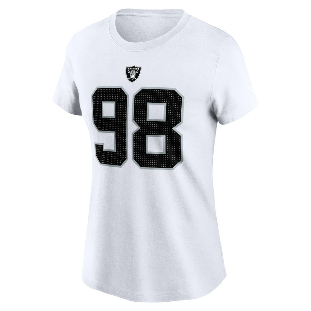 Maxx Crosby Las Vegas Raiders Women's Player Name & Number T-Shirt White | Nike for Sale