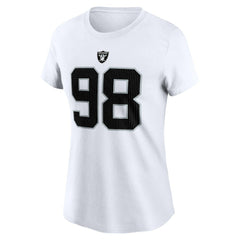 Maxx Crosby Las Vegas Raiders Women's Player Name & Number T-Shirt White | Nike for Sale
