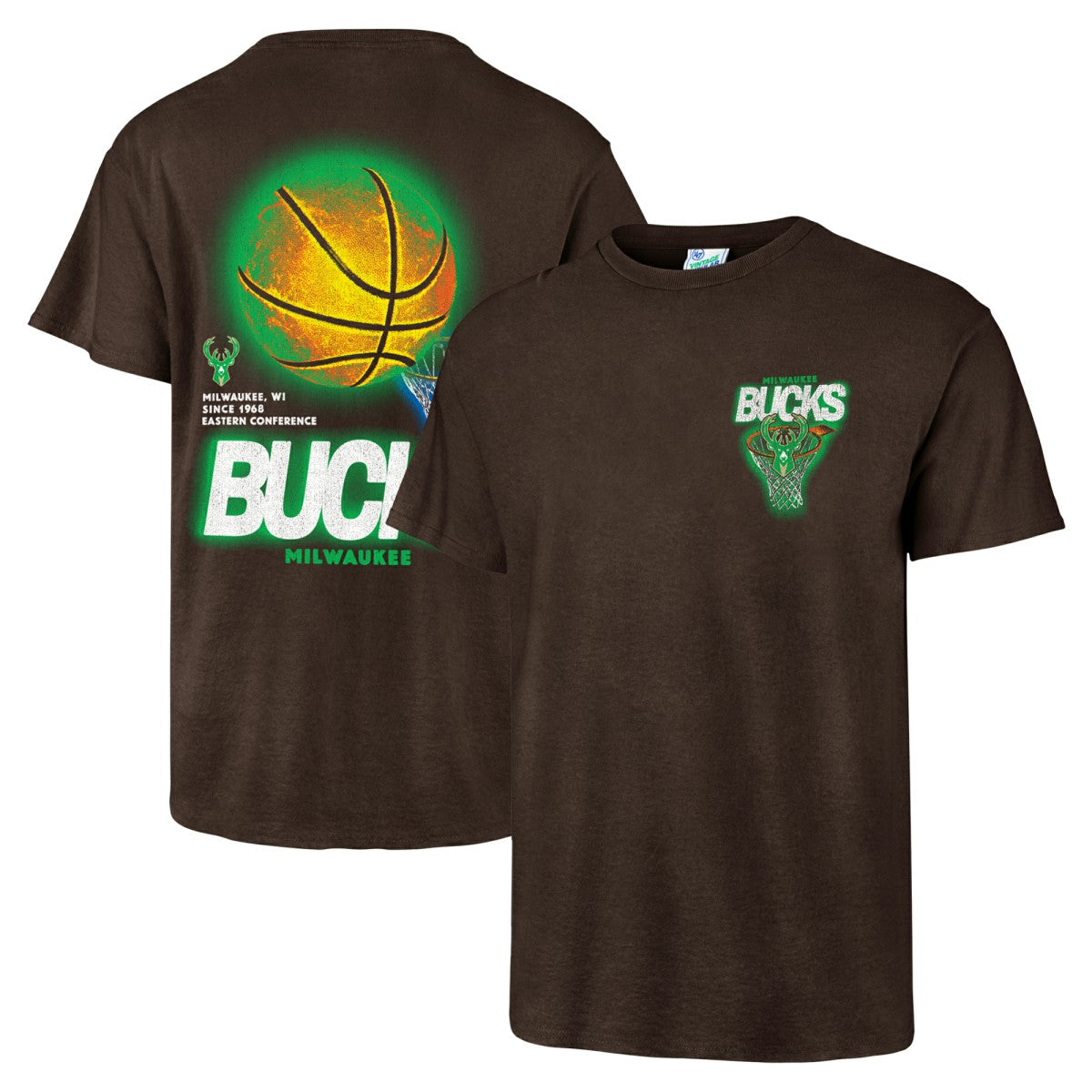 Milwaukee Bucks '47 Vintage Tubular Dagger Tradition Premium T-Shirt Brown - NBA