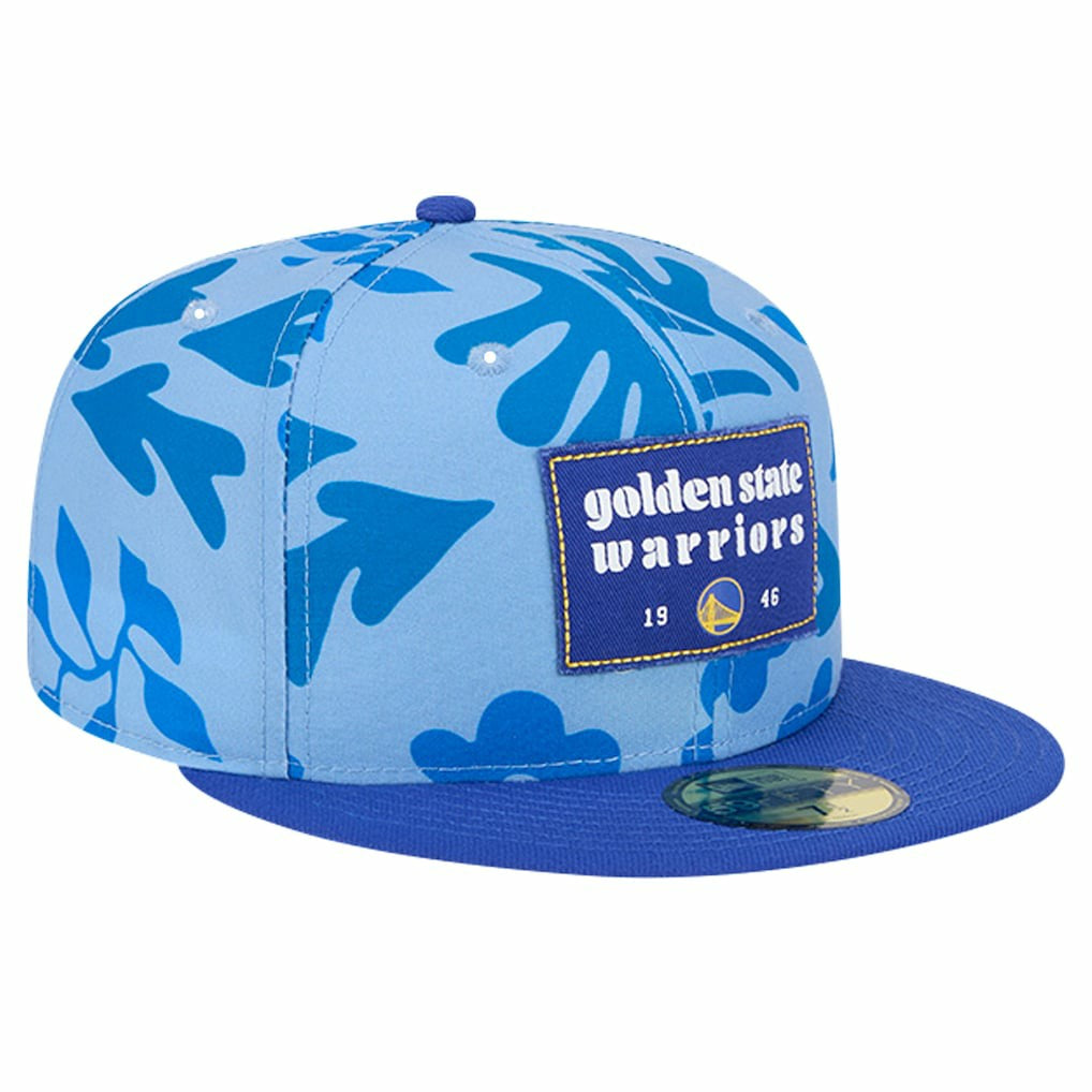 Golden State Warriors Palm Fronds 2-Tone 59FIFTY Fitted Hat Royal - NBA
