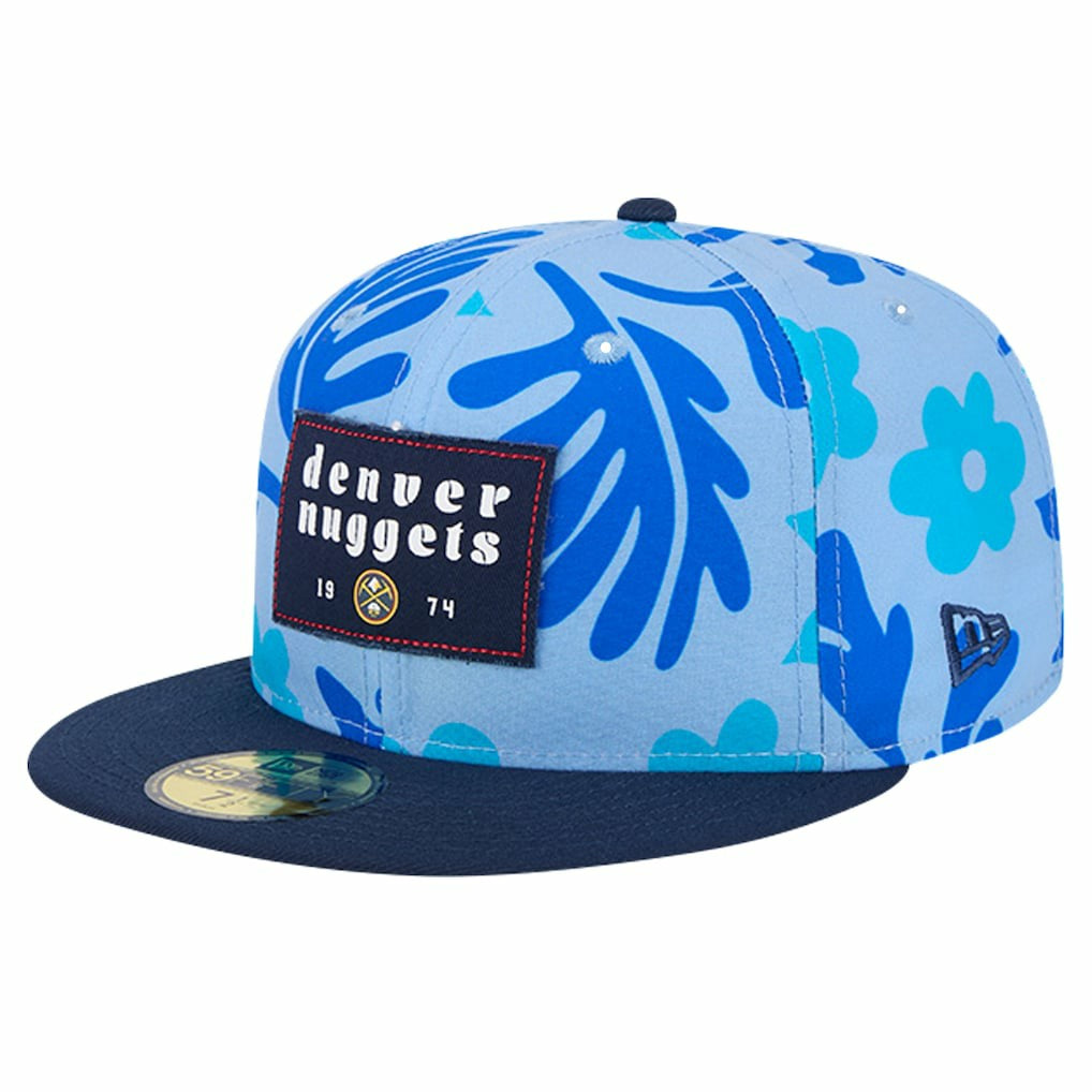 Denver Nuggets Palm Fronds 2-Tone 59FIFTY Fitted Hat Blue - NBA