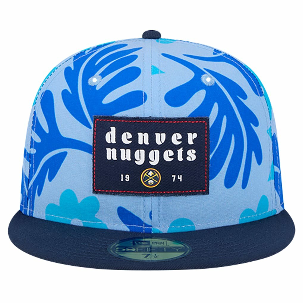 Denver Nuggets Palm Fronds 2-Tone 59FIFTY Fitted Hat Blue - NBA