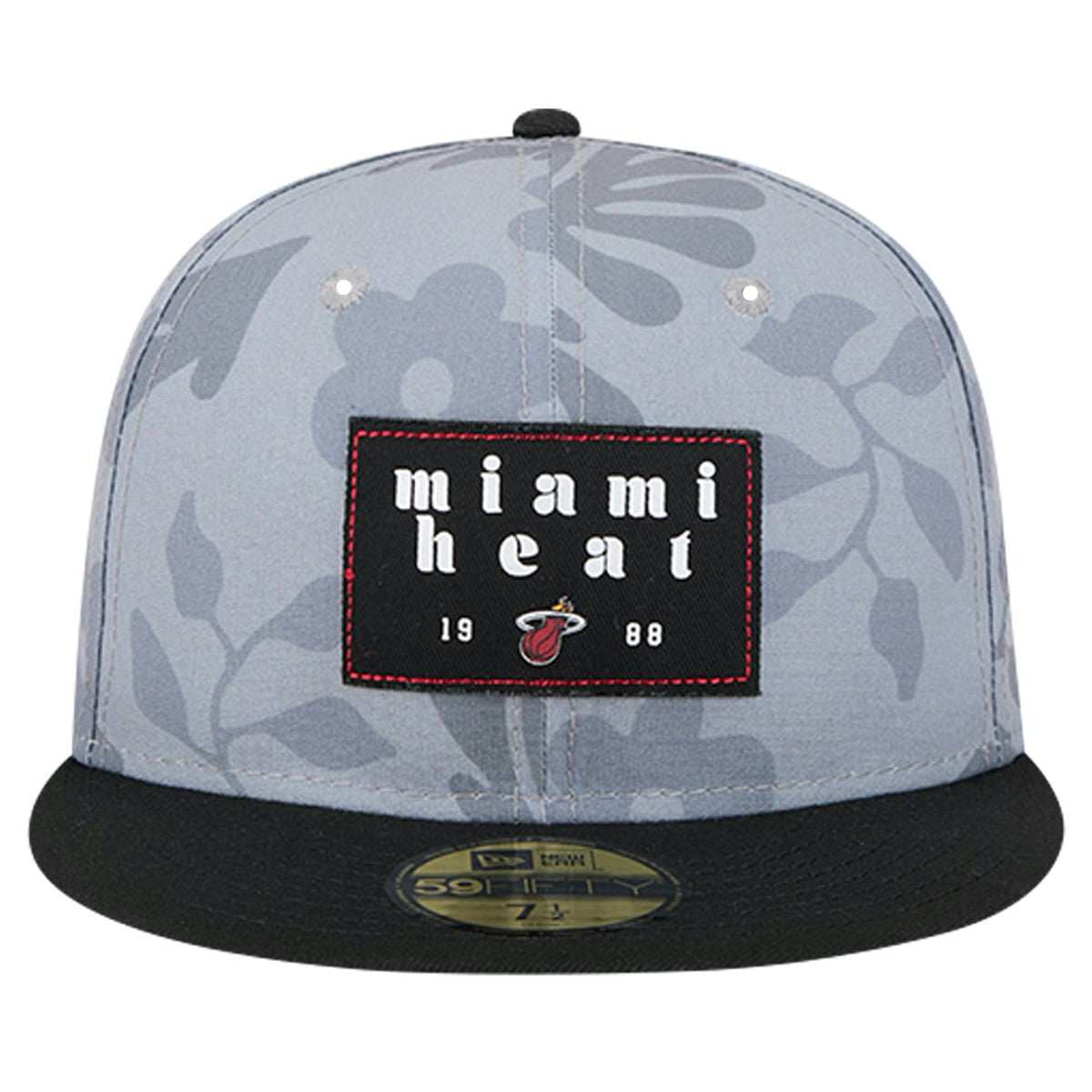 Miami Heat Palm Fronds 2-Tone 59FIFTY Fitted Hat Gray - NBA