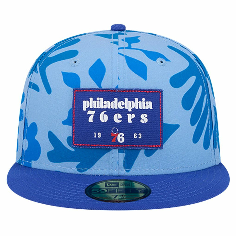 Philadelphia 76ers Palm Fronds 2-Tone 59FIFTY Fitted Hat Royal - NBA
